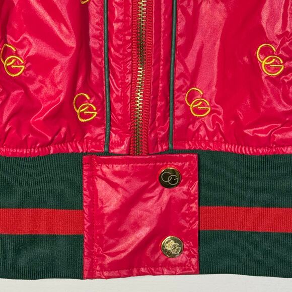 Coogi Women's L Red Nylon Embroidered Bomber Jacket Streetwear 90s - Picture 4 of 7